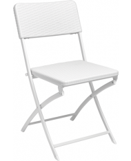 SEDIA pieghevole IN ACCIAIO-PVC EFFETTO RATTAN MALVA PAPILLON