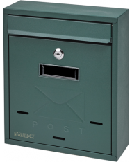 52955 - CASSETTA POSTALE IN ALLUMINIO VERDE  PER ESTERNO 26x9x31 cm  "DOMUS " MAURER