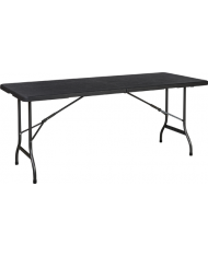 TAVOLO IN METALLO E PVC NERO "HAPPY HOUR 180" PAPILLON EFFETTO LEGNO