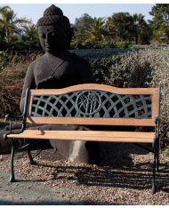 PANCHINA  H80CM x 126X57 - IN LEGNO E GHISA "TUCSON" 