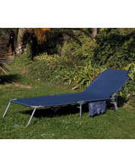 LETTINO MARE IN ACCIAIO  BLU CON PORTA OGGETTI 182CM