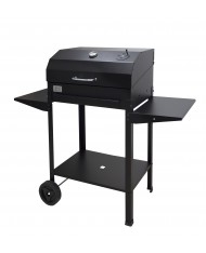 Barbecue a carbone in ferro Ercole 60x40x102h con piani di appoggio laterali - BBQ ARTIGIANALE