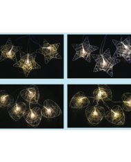 Pendente con 5 cuori con luci a led decorazione 1,2mt a batteria
