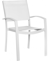 SEDIA CON BRACCIOLI IN ALLUMINIO BIANCO PAPILLON