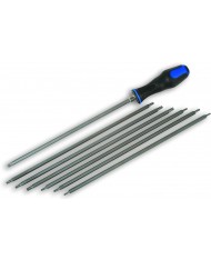 SET DA 8 PEZZI INSERTI 5 PUNTE TORX CON FORO + IMPUGNATURA PENTALOBATI