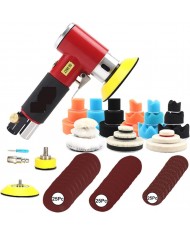 Lucidatrice Smerigliatrice ad aria veloc.variabile - con 107 accessori - Utensile pneumatico