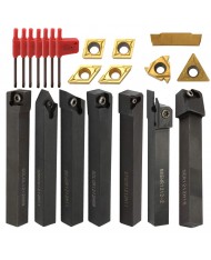 KIT 7 Utensili da Tornio + 7 Placchette - Troncatura Filettatura Lavorazione