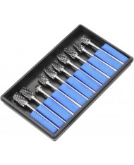 SET 10 FRESE IN ACCIAIO TUNG. TAGLIO INCROCIATO 3x6mm 