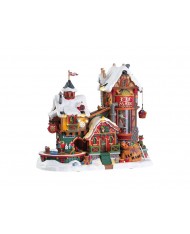 Fabbrica di giocattoli degli elfi VILLAGGIO DI NATALE LEMAX 75190 GIOSTRINA NATALIZIA Elf made toy Factory
