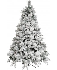 ALBERO DI NATALE 210cm INNEVATO ap.OMBRELLO con PIGNE - BIG SKY - SUPER FOLTO NATALIZIO CON NEVE