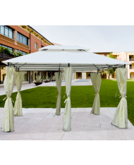 GAZEBO in METALLO  "SINES" - 3x4 MT 2,6h - CON 6 TENDE PARASOLE