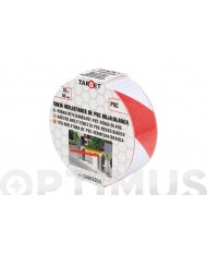 CINTA NASTRO ADESIVO RIFLETTENTE PRISMATICO 33 MT X 50 MM -- BIANCO/ROSSO CATARIFRANGENTE