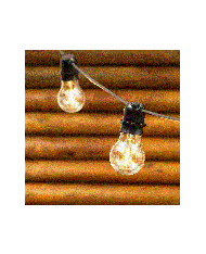 Catena con 10 Portalampade E27 + LAMPADINE LED 5MT + CAVO 4MT Prolungabile IP44