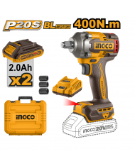 AVVITATORE A IMPULSI 1/2 400Nm 2 BATTERIE + VALIGETTA - INGCO CIWLI2040E
