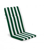 G100B4 CUSCINO PER SEDIA SCHIENALE ALTO 116x48x2,5cm VERDE/BIANCO - CASA GIARDINO MADE IN ITALY FABOTEX