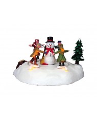 Pupazzo di neve con bambini-The merry snowman 84776 LEMAX