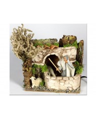 10935 Pecoraio a movimento cm. 20x14x18 - PERSONAGGIO PRESEPE NATALE