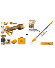 FORBICI DA POTA Ø25 A BATTERIA 16V + ASTA TELESCOPICA - INGCO - MOTORE BRUSHLESS