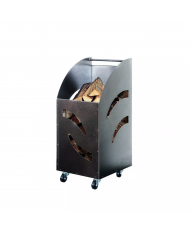601 - CARRELLO PORTALEGNA H80 Cm IN FERRO BATTUTO CON RUOTE TANK 601 