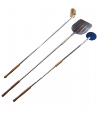 KIT PALE/set pala PER PIZZA FORNO A LEGNA 3 PEZZI -manico scorrevole PIZZE FORNI