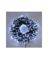 Catena luminosa 1000 led bianco FREDDO Interno/Esterno 50mt LUCI ALBERO NATALE