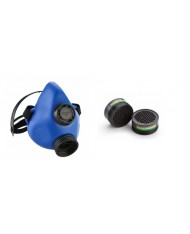 MASCHERA RESPIRATORE con 2  FILTRI EURMASK per polveri gas nocivi sanificazione MADE IN ITALY