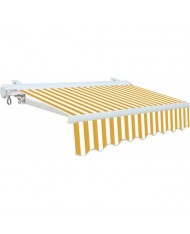 TENDA DA SOLE PER BALCONE BIANCO-GIALLO - 3X2,5MT- Con bracci - Cassonata