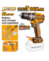 TRAPANO AVVITATORE A PERCUSSIONE 96Nm NUDO BRUSHLESS 20V A BATTERIA - INGCO CIDLI209681