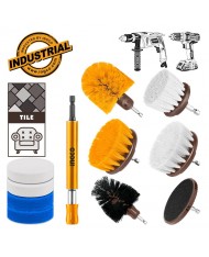 SET 11pz SPAZZOLE TAMPONI E SPUGNE PER TRAPANO - PULIZIA LAVAGGIO - INGCO WCB1101