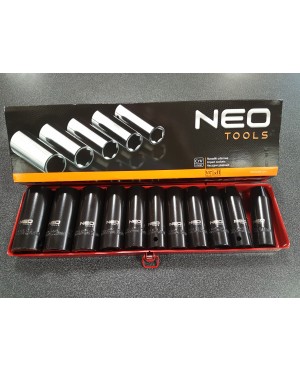 SET BUSSOLE LUNGHE 1/2 - 10/24mm - 11pz - impatto utensili aria NEO TOOLS