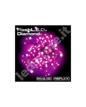 SERIE LUCI  108 led PORPORA, 8 METRI piu' 4 METRI cavo trasformatore, con 8 giochi di luce, NATALE NATALIZIE 